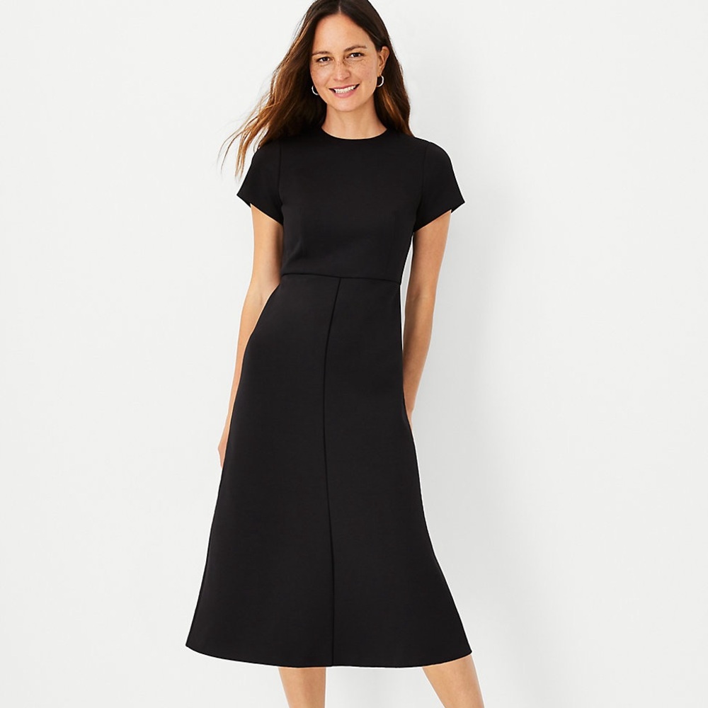 NWT Ann Taylor The Midi Flare Dress in Double Knit